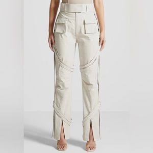 Beige Carpenter Cargo Trousers - Maniere De Voir - US0 NEW